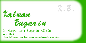 kalman bugarin business card